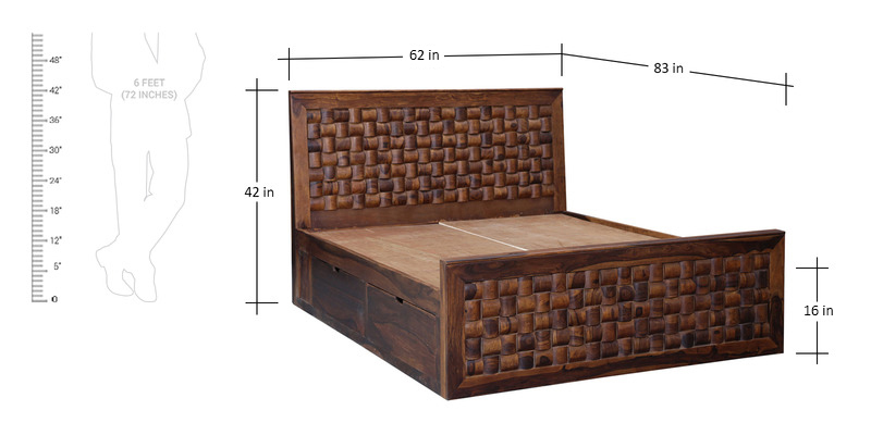 Toronto Wooden Bed Queen Size